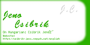 jeno csibrik business card